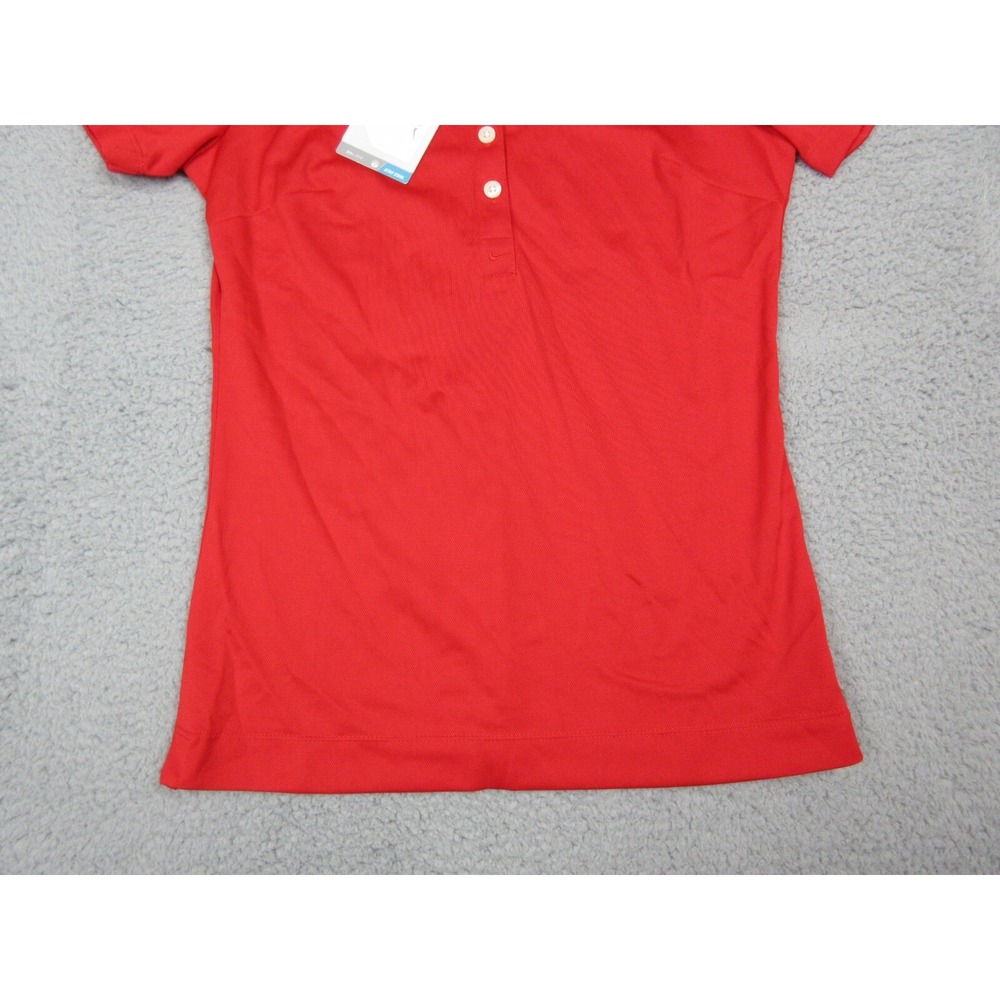 Nike Golf Dri-FIT Polo Shirt Womens Small Red Short Sleeve Ballen Isles Golf Top - Picture 2 of 11